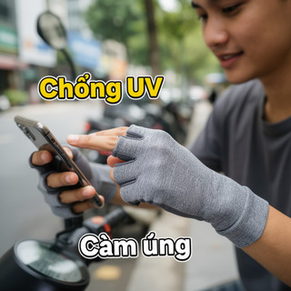 Găng tay Ice Silk UPF50 thoáng khí, chống nắng,ideal cho lái xe ngoài trời