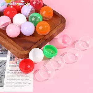 Khung ảnh 100 Chiếc Nhựa Trống Đồ Chơi Bán Hàng Tự Động Viên Nửa Trong Suốt Nửa Màu Tròn VN