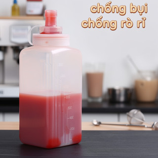 Chai Nước Sốt Nhựa Bóp Sốt Cà Chua Hộp Đựng Chống Rò Rỉ Chống Bụi PE Cấp Thực Phẩm Nhà Hàng