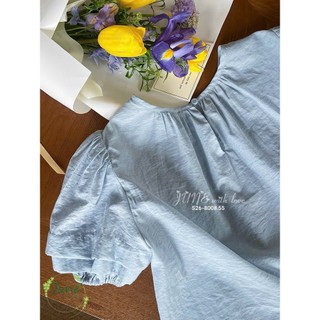 12-42kg (hàng thiết kế) Set áo xanh tay bồng mix quần đùi Sara min