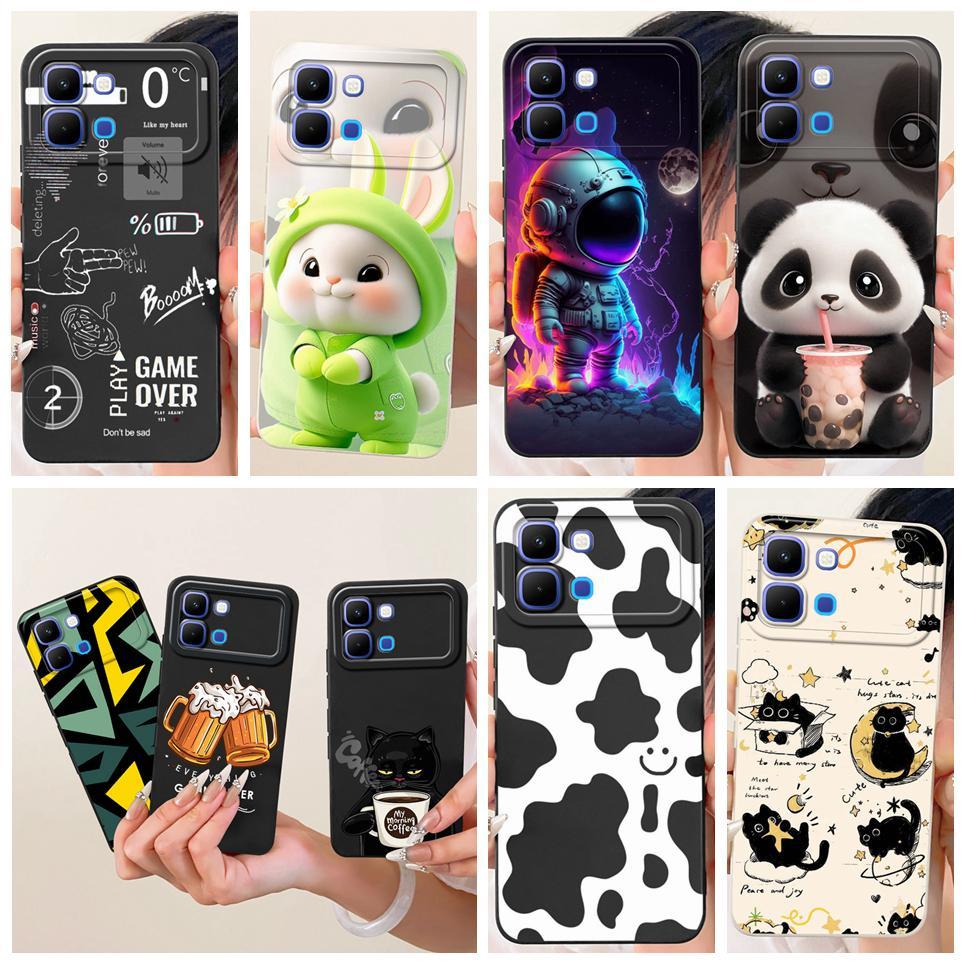 Dành Cho Infinix Note Edge 5G X6887 Vỏ Điện Thoại Hoạt Hình Gấu Trúc Thỏ Phi Hành Gia Họa Tiết Mèo Vỏ Silicon Lỏng Chống Sốc Ốp Lưng