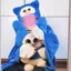 Ailu Cat Dễ Thương Áo Choàng Quái Vật Mèo Hàng Ngày Thợ Săn Có Mũ Trùm Đầu Thu Đông San Hô Lông Cừu Plus Nhung Dày Bộ Đồ Ngủ Dài Nữ 4