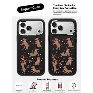 CASECASE X Puppy & Bow Case White Camera Ring Edition Matte Black Hard Hút Từ Tính Tác Động Dành Cho Apple IPhone 13 14 15 16 17 Pro Max Air Plus Có Hộp
