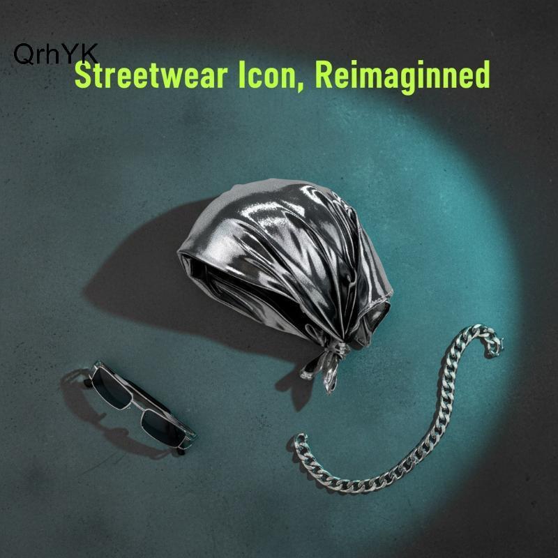 Nhà Máy Thời Trang Y2k Retro Da PU Khăn Trùm Đầu Nữ Mùa Hè Vuông Khăn Hip Hop Mũ Kerchief Mềm Thoáng Khí Cho Trang Phục Thời Trang QrhYK