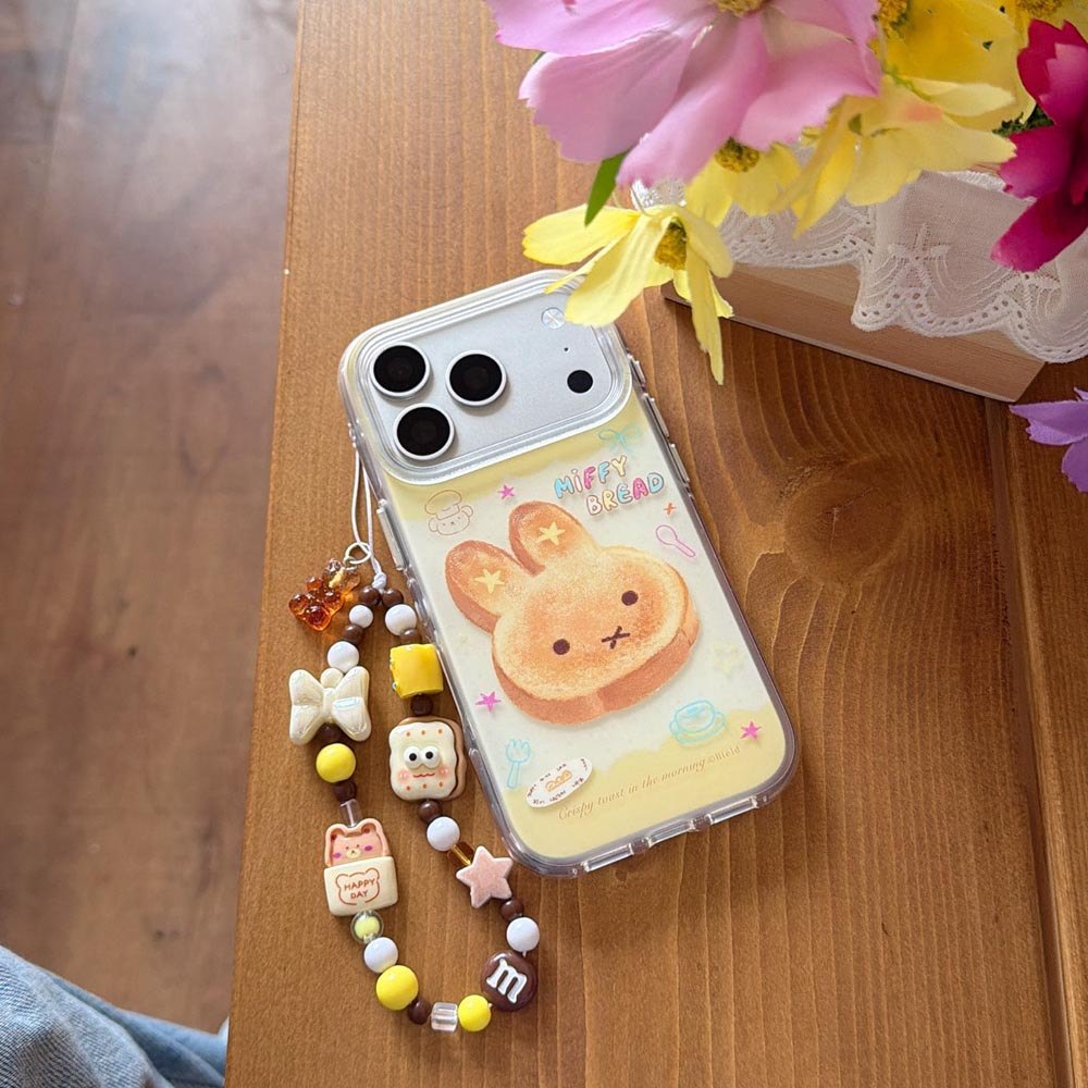 Ốp lưng cứng Tương thích với iPhone 13 14 14Pro 14ProMax 15 15Pro 15ProMax 16 16Pro 16ProMax 17 17Pro 17ProMax Vỏ hoa văn bánh mì