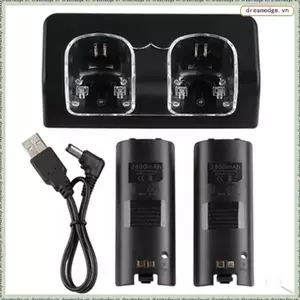 Trạm sạc & sạc 2 trong 1 cho bộ điều khiển từ xa U Wi với 2 gói pin sạc