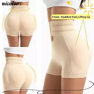 NICOLOO Hip Enhancer Shapewear, Miếng đệm hông có thể tháo rời eo cao Quần lót định hình cơ thể, Kiểm soát bụng Liền mạch Quần lót định hình thoáng khí