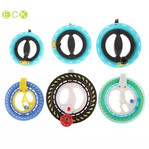 1 Miếng Tay Cầm Màu Xanh Tròn Ngoài Trời Cho Fying Diều 100-400M Cuộn Diều Cuộn Bánh Xe Lửa Dây Tay Cầm Bay Dụng Cụ Dây Xoắn Đẹp