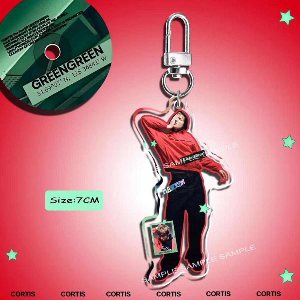 Móc khóa K‑pop CORTIS KEONHO album dễ thương GREENGREEN REDRED bằng acrylic SEONGHYEON JUHOON JAMES MARTIN móc khóa c