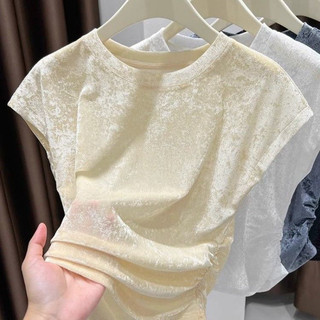 Sheer Lưới Ngắn Tay Áo Nữ Mùa Hè Mỏng Thoáng Mát Cảm Thấy Lông Tơ Tay Crop Base Layer Top