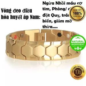 Vòng Đeo Tay Điều Hòa Huyết Áp Nhật Bản Nam, hỗ trợ Ổn Định Huyết Áp, Phòng Đột Quỵ, Giảm Mỏi Mệt, Bản lớn-Giá Sốc |ZQ