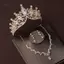 AqToCna Baroque Vàng Pha Lê Vương Miện Nelace Công Chúa Tiara Nữ Hoàng Sinh Nhật Tiệc Cưới Jewerly Set Quà Tặng AqToCna