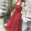 Phụ Nữ Mùa Hè Không Tay Chấm Đầm Gợi Cảm Lưng Chữ A Spaghetti Dây Đeo Bãi Biển Phong Cách Váy Camisole Off-Soul Vai Gấp Vestidos