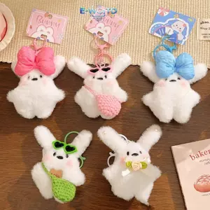 E-WOITD Thời Trang Thỏ Móc Khóa Trang Trí Đáng Yêu Sang Trọng Động Vật Nơ Móc Khóa Dành Cho Nữ Bé Gái Túi Đa Năng Quyến Rũ Mặt Dây Chuyền Quà Tặng Sinh Nhật E-WOITD