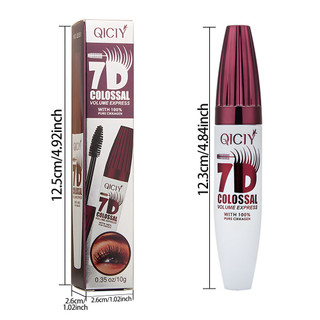 QCIY 7D Mascara Chống Thấm Nước Lâu Dài Tập Uốn Dày Mắt Mi Trang Điểm Đen 10g