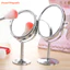 Gương mỹ phẩm đôi FAVORITEGOODS, Gương trang điểm thủy tinh hợp kim sắt carbon, Gương hình bầu dục màu bạc di động