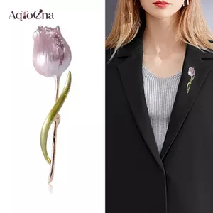AqToCna Mới Men Tulip Trâm Cài Cho Nữ Hoa Cưới Văn Phòng Đảng Cài Áo Quà Tặng AqToCna