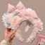 Hồng Ngọt Ngào Trái Tim Blush Gấu Tai Nơ Ren Rửa Đầu Nữ Trang Điểm Tóc Dễ Thương Sang Trọng Mũ nón