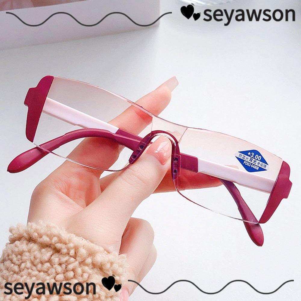 Kính mắt lão thị SEYAWSON, Kính đọc sách chống chói chống ánh sáng xanh, Ống kính nhựa thời trang + 1.0 ~ + 4.0 Kính mắt máy tính độ phân giải cao dành cho nữ