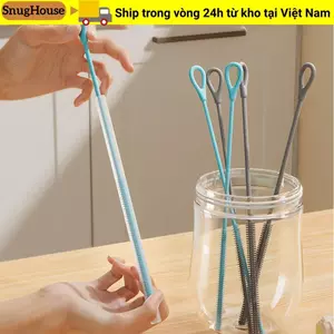 Bàn chải làm sạch ống hút uống SNUGHOUSE, Tiện ích nhà bếp Bàn chải làm sạch ống hút silicon gia dụng, Dụng cụ làm sạch dài có thể tái sử dụng