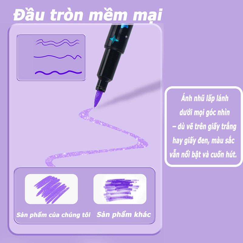 Hộp 48 Chiếc 96 Màu Nhũ Kim Tuyến Đầu Mềm Acrylic Marker,Bút Lông Đầu Mềm Nhanh Khô,Màu Vẽ Sáng Tạo