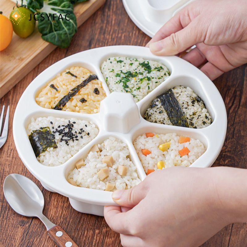 JCSYFAC DIY Khuôn Sushi Ăn Trưa Tam Giác Cơm Bóng Hộp Cơm Trưa Hành Cơm Bóng Thực Phẩm Báo Chí Tam Giác Sushi Làm Khuôn Sushi Bộ Dụng Cụ Nhà Bếp Mới