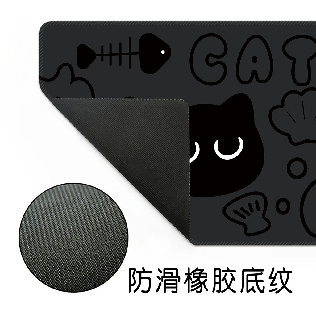 Thảm Lót Chuột Cỡ Lớn Họa Tiết Mèo Đen Dễ Thương Chống Trượt Bề Mặt Vải Mượt Phù Hợp Cho Bàn Máy Tính Học Sinh Văn Phòng