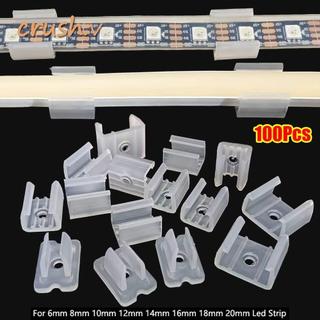 [CRUSH] 100 Kẹp cố định dải đèn LED 8-20mm 220V, giá đỡ nhựa gắn COB 5050/5730/2835, đầu nối đèn tường