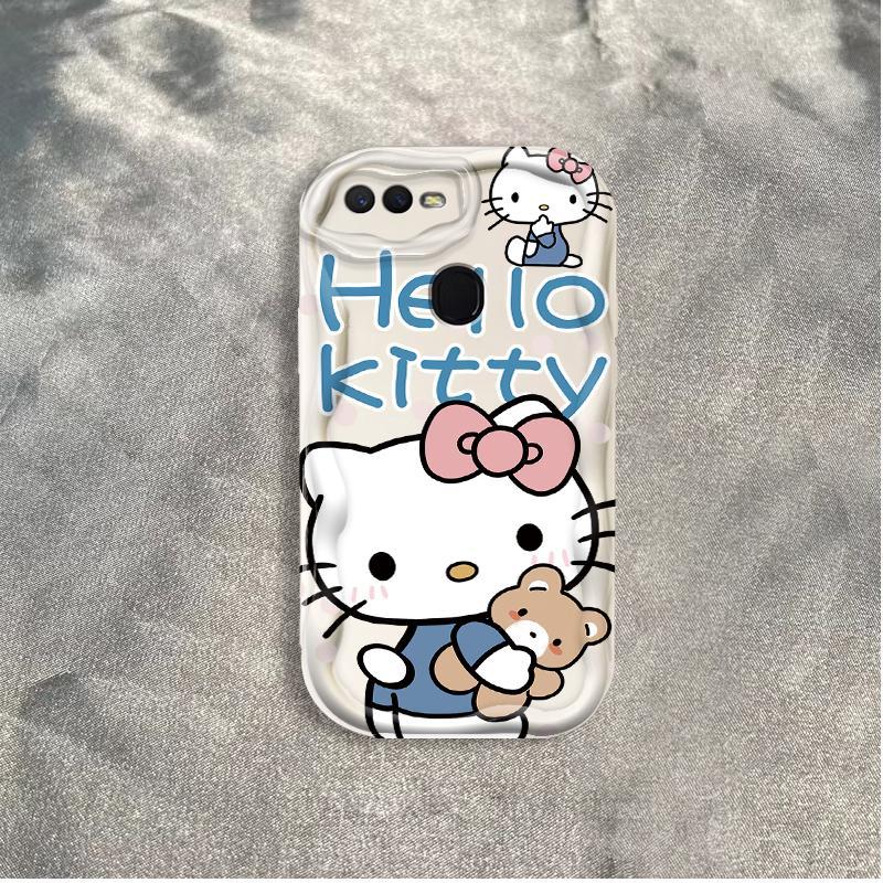 Thích hợp cho OPPO A5S A7 A12 F9 F9 Pro Phụ kiện 3D TPU mềm Kitty Rilakkuma Vỏ điện thoại chống sốc