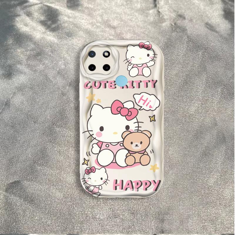 Thích hợp cho Realme C12 C15 C25 C25S C21Y C25Y Narzo 30A Narzo 20 3D Vỏ kem TPU mềm Kitty Rilakkuma Vỏ điện thoại chống sốc