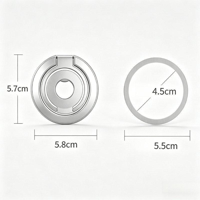 Giá đỡ điện Thoại Từ Tính Hai Mặt, Nhẫn Xoay 360°, Gấp đứng, Hợp Kim Chắc Chắn, Lực Hút Mạnh, đa Năng, Nhiều Màu Sắc