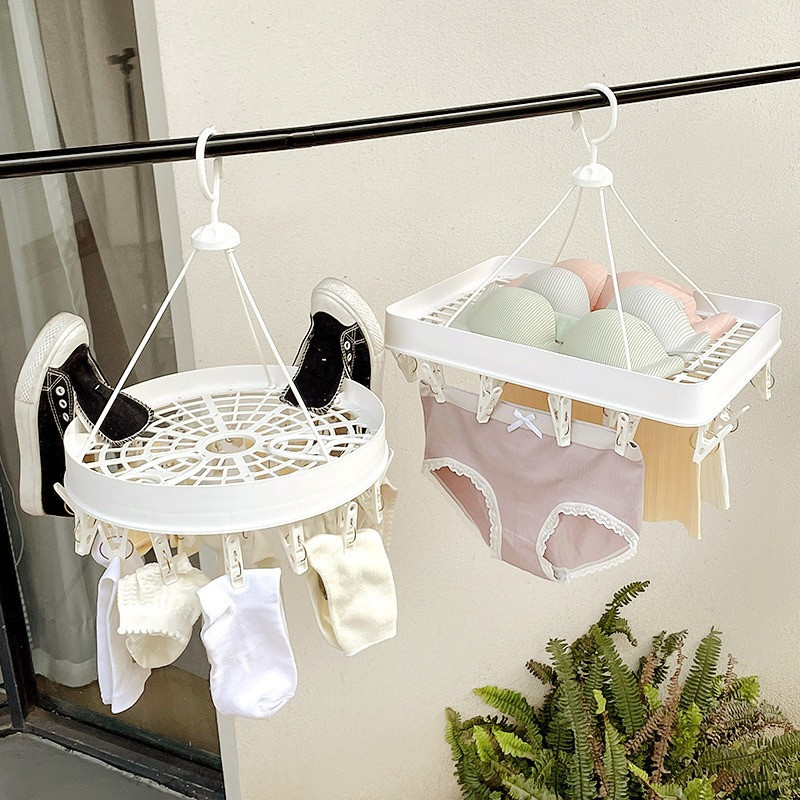 Móc Treo Chùm,26 Kẹp,Móc Phơi đồ đa Năng,gấp gọn, nhựa chắc chắn,chống gió,phơi tất,đồ lót, quần áo nhỏ