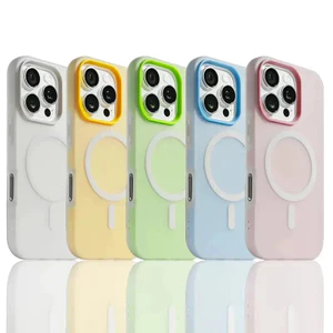 Ốp từ tính, thiết kế 2 trong 1 màu pastel sang trọng, tương thích với iPhone 17, Air 16, 15, 14 Plus, 13, 12, Pro Max, 11, Matte Cover Vỏ sạc không dây chống sốc