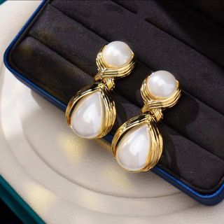 Châu Âu Mỹ Phóng Đại Bông Tai Ngọc Trai Lớn Nữ Tiệc Dạ Hội Bông Tai Cao Cấp Cảm Giác Sang Trọng Nhẹ Thời Trang Bông Tai Giọt Nước