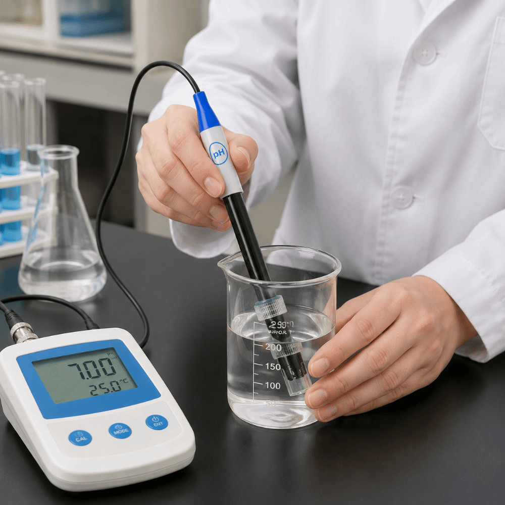 Đầu dò cảm biến pH chính xác cao DONOVANQQ, Đầu nối BNC tiêu chuẩn thân xe chống va đập Điện cực kết hợp pH, Thân kính trong suốt Vỏ kính Đầu dò điện cực pH