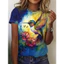 Thời Trang 3D Bướm In Hình Áo Thun Nữ Mùa Hè Cổ Tròn Tay Ngắn Kawaii Girl Tee