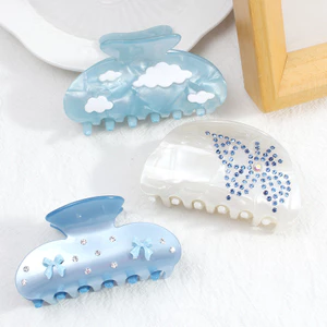 Kẹp Tóc Baoguang Xuân Hè, Acrylic và Kim Cương Nhân Tạo, Thiết kế Đơn Giản và Thời Trang LNKK