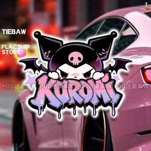 Kuromi Cô Gái Dễ Thương Trái Tim Hoạt Hình Xe Hơi Nhãn Dán Sáng Tạo Độc Đáo Cơ Thể Chặn Miếng Dán