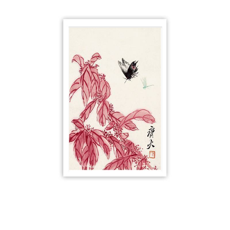 Phong Cách Trung Hoa Mới Hoa Sen Chim Canvas Tranh Không Khung Chống Thấm Nước Qi Baishi Nghệ Thuật Nổi Tiếng Cho Phòng Trà Phòng Khách Phòng Ăn Trang Trí Tường