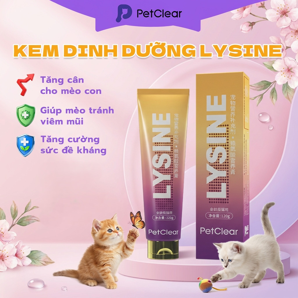 [Mua 2 tặng 1] Gel dinh dưỡng Petclear cho mèo – Chứa L-Lysine & Taurine, tăng cường miễn dịch, hỗ trợ sức khỏe hô hấp