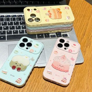 Hoạt Hình Dễ Thương 3D Bánh Trái Tim Tình Yêu Bên Ốp Lưng Điện Thoại iPhone 17Promax 11 12 13 14 15 16 Pro Max 15Plus Silicon Mềm Chống Sốc Nữ Điện Thoại Di Động