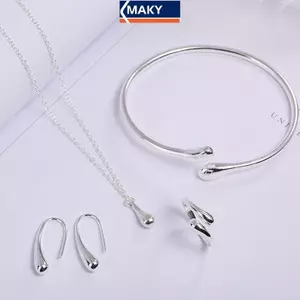 MAKY - Bộ Trang Sức Giọt Nước Thời Trang cho Nữ, Phù Hợp Tiệc Cưới