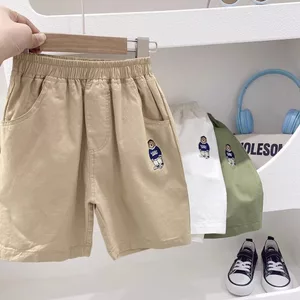Quần Short Bé Trai 2024 Phong Cách Mới Mùa Hè Quần Áo Trung Nhỏ Trẻ Em Mỏng Phong Cách Gấu Thường Ngày Quần Giữa Trẻ Em Bé Phiên Bản Hàn Quốc Quần Năm Điểm