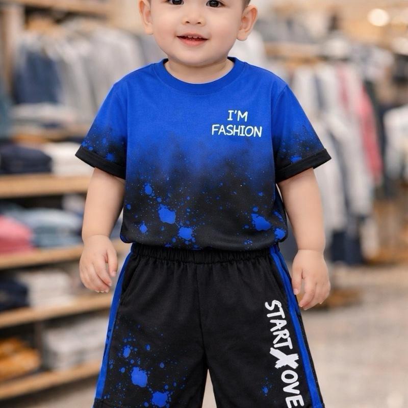 4Bộ/4màu sét Bộ cộc tay Unisex cho bé từ 7-50kg họa tiết IM'FASHION unisex 7-50 KG