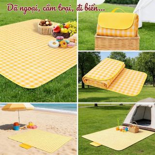Thảm Dã Ngoại Gấp Gọn Vải Oxford Chống Thấm Nước ECO, Thảm Picnic Trải Cắm Trại Du Lịch Đi Biển