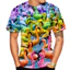 2026 Mới Họa Tiết Flamingo 3D In Unisex Cổ Tròn Tay Ngắn Cổ Tròn