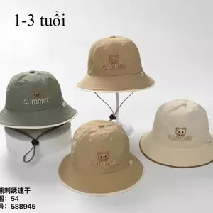 Mũ Vành Nón Tai Bèo Cotton Hình Gấu Summer Dễ Thương Cho Bé 1-3 Tuổi