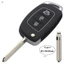 Flip Remote Key Shell Fob cho Hyundai Solaris ix35 ix45 Elantra Santa Fe - 3 nút
