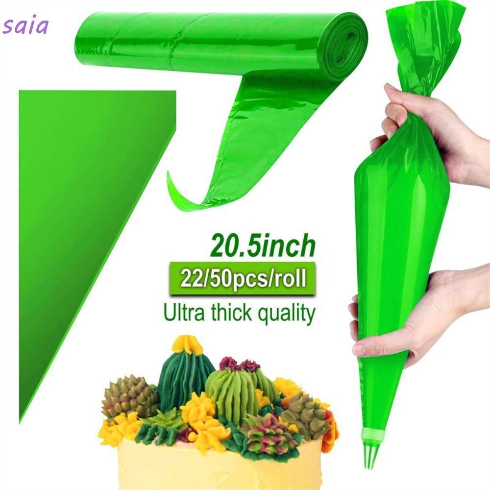SAIA 22 / 50 Chiếc Túi Cán Bánh, Túi Xé Cực Dày, Túi Bánh Ngọt 52cm Dụng Cụ Nướng Bánh