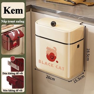 Treo Tường Nhà Bếp Thùng Rác Nắp Lật Chống Mùi PP Miệng Lớn Phòng Tắm Nhà Tổ Chức